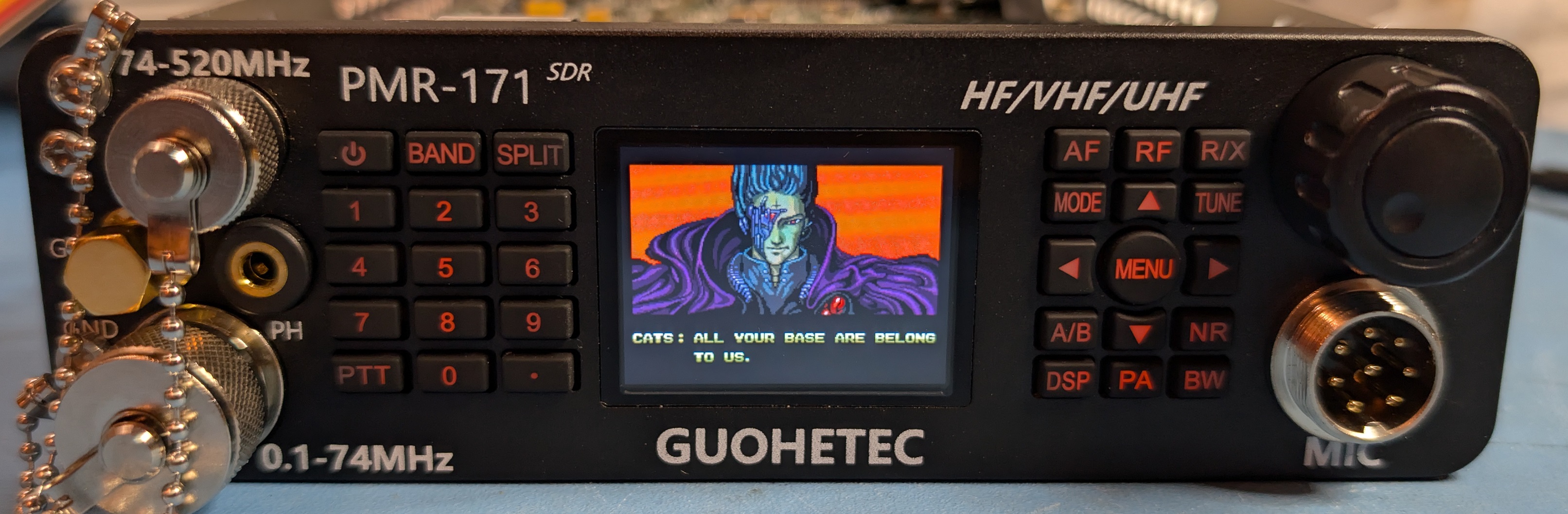 PMR-171 displaying a custom boot logo